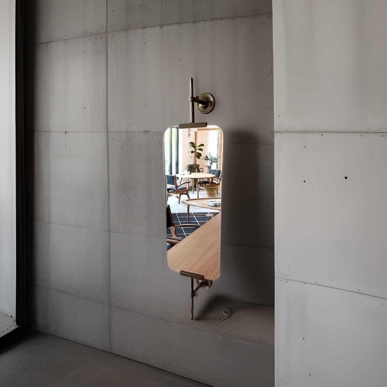 Antique Brass Portrait Mirror Handmade Swivel Wall Glass Mirror