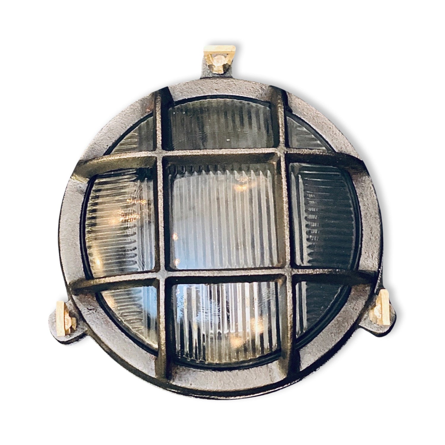 Wroxham ~ Black Cast Iron Caged Bulkhead Industrial Wall Light | Ceiling Bathroom | Outdoor Garden | Vintage 1 x Edison Filament Bulb