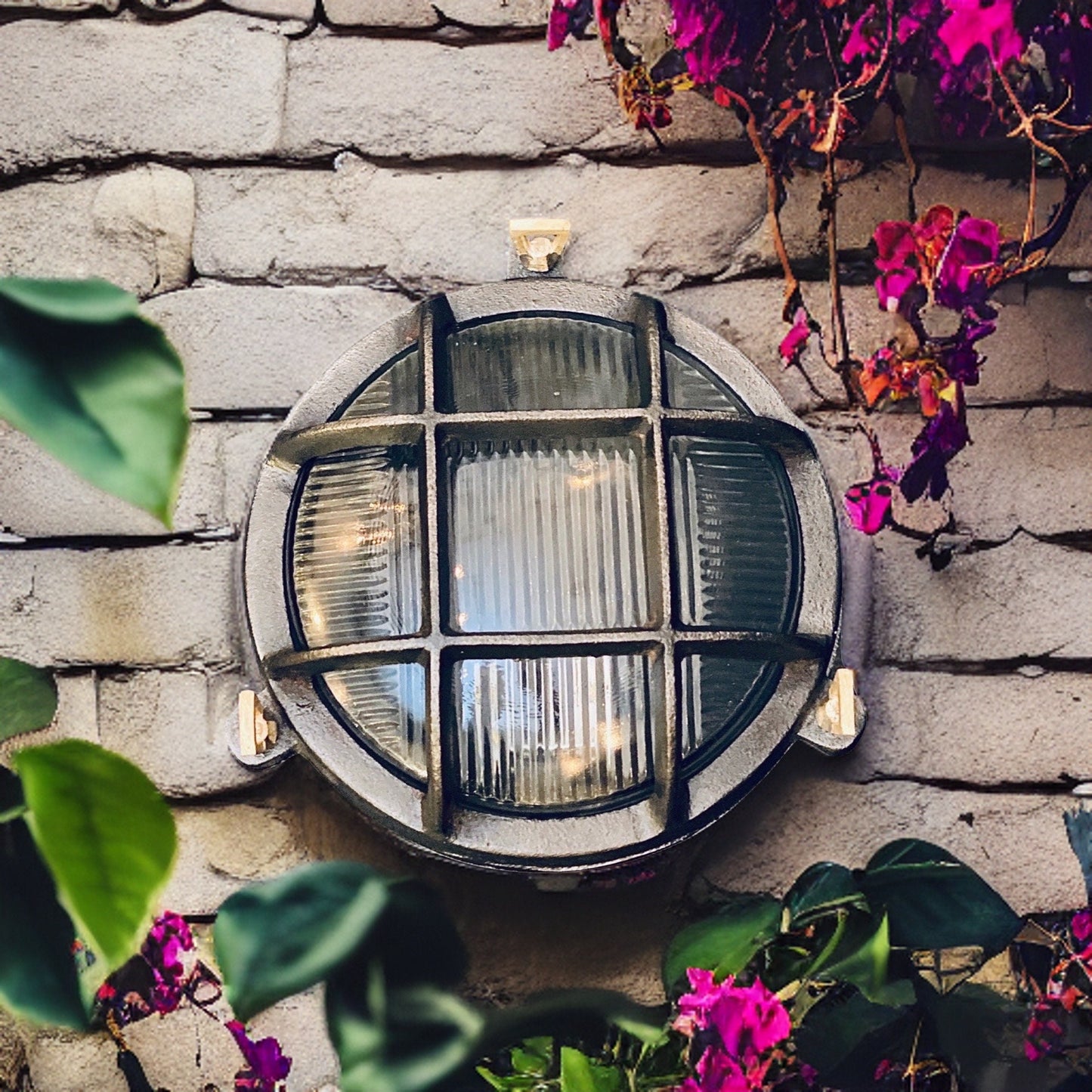 Wroxham ~ Black Cast Iron Caged Bulkhead Industrial Wall Light | Ceiling Bathroom | Outdoor Garden | Vintage 1 x Edison Filament Bulb