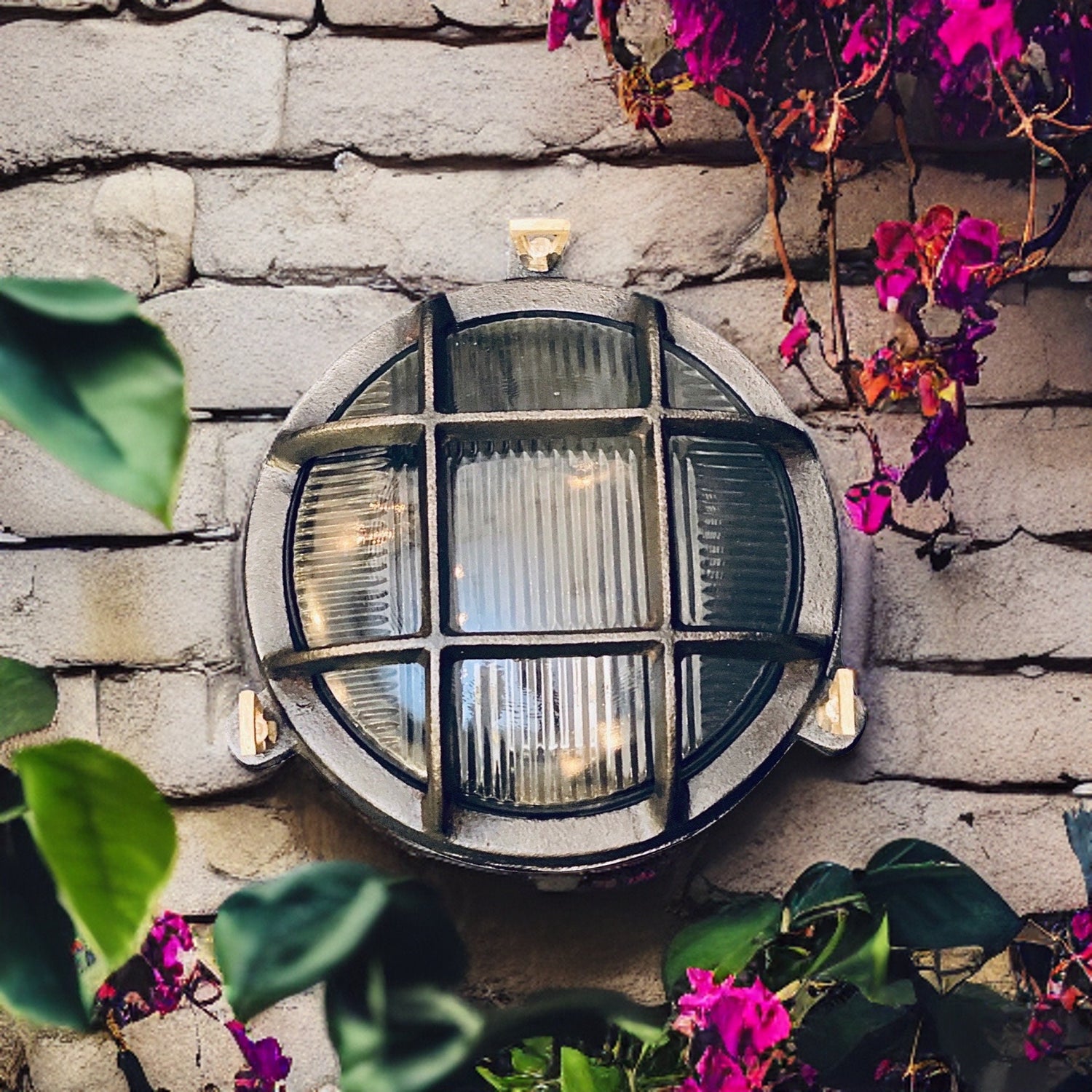 Wroxham ~ Black Cast Iron Caged Bulkhead Industrial Wall Light | Ceiling Bathroom | Outdoor Garden | Vintage 1 x Edison Filament Bulb