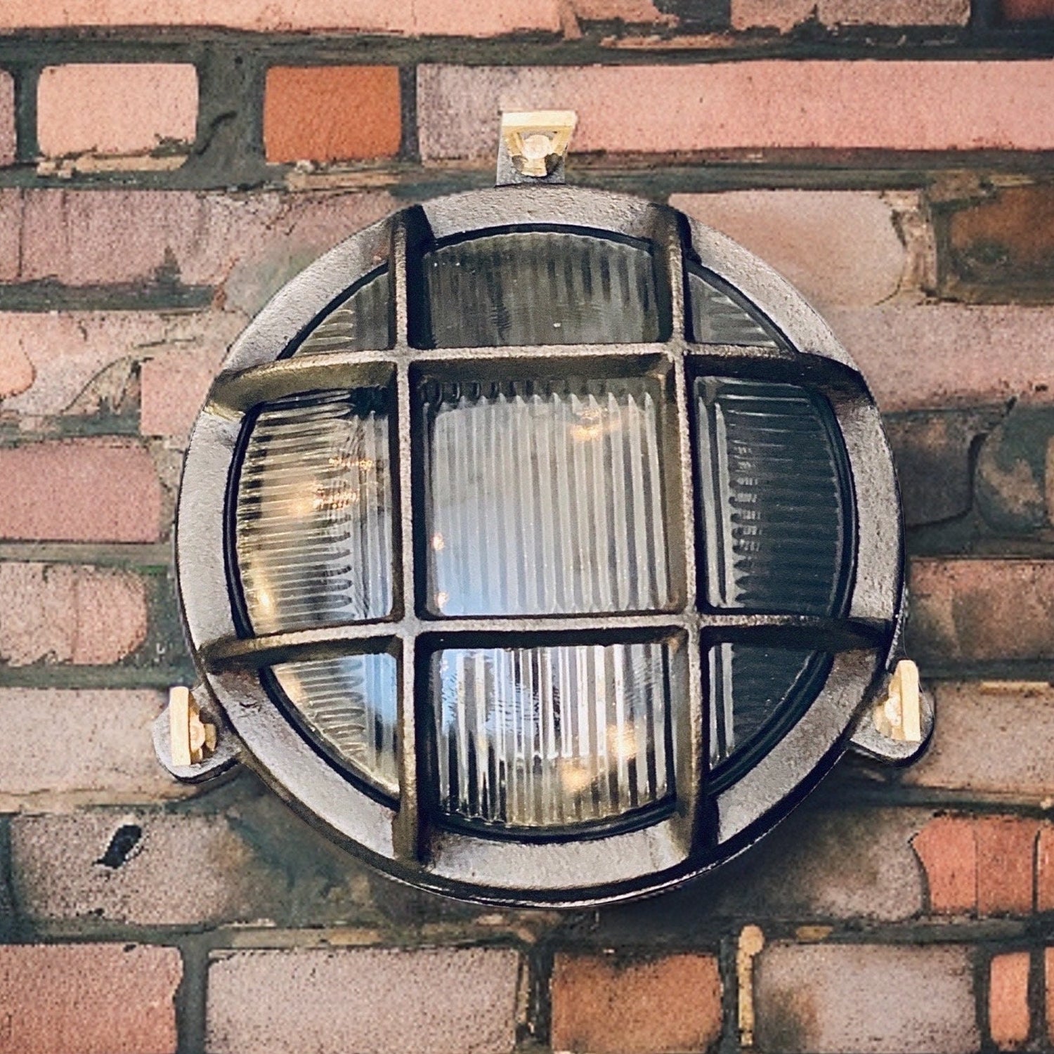 Wroxham ~ Black Cast Iron Caged Bulkhead Industrial Wall Light | Ceiling Bathroom | Outdoor Garden | Vintage 1 x Edison Filament Bulb