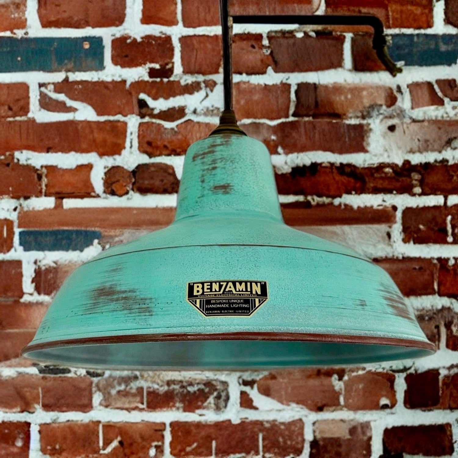 Filby ~ Copper Verdigris RLM Reflector Lampshade Pendant Ceiling Light ~ 12.5 Inch