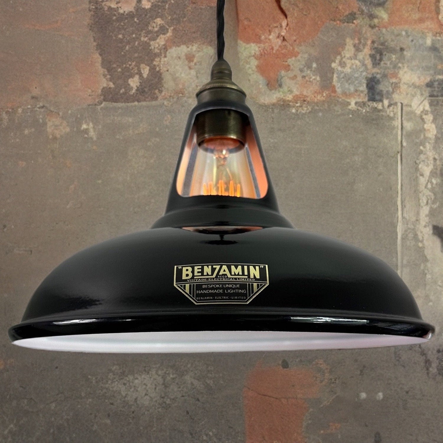 Cawston ~ Midnight Black Solid Shade Slotted Design Pendant Set Light | Ceiling Dining Room | Kitchen Table | Vintage Filament Bulb 11 Inch