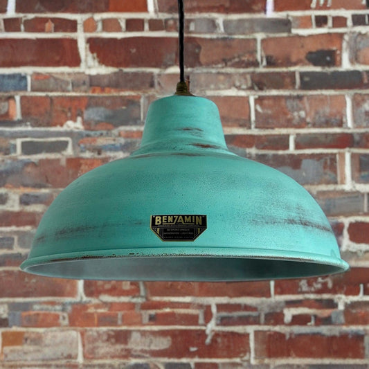 Salthouse XL - Verdigris Copper Patina Industrial Lampshade Light - 14.5 Inch