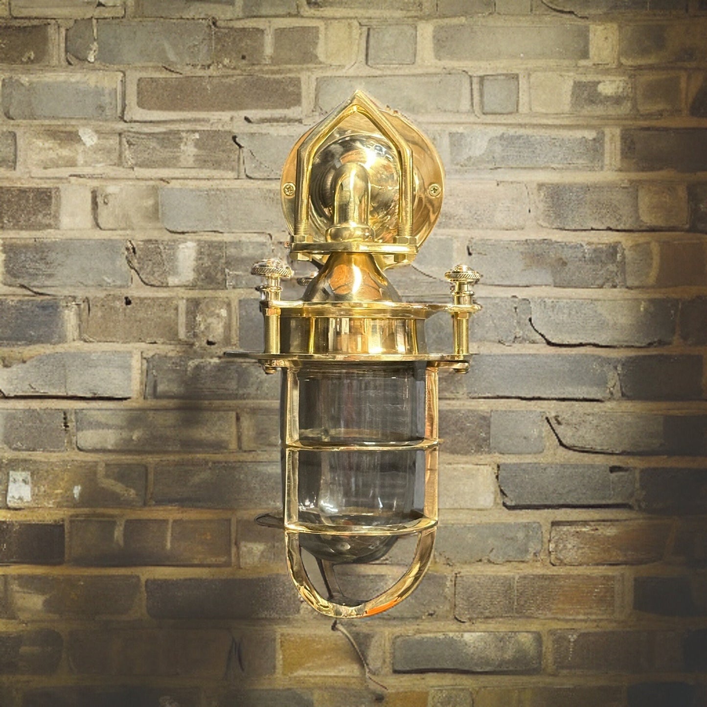 Kelling ~ Bulkhead Outdoor & Bathroom Sconce Wall Light Solid Brass | 11 Inch