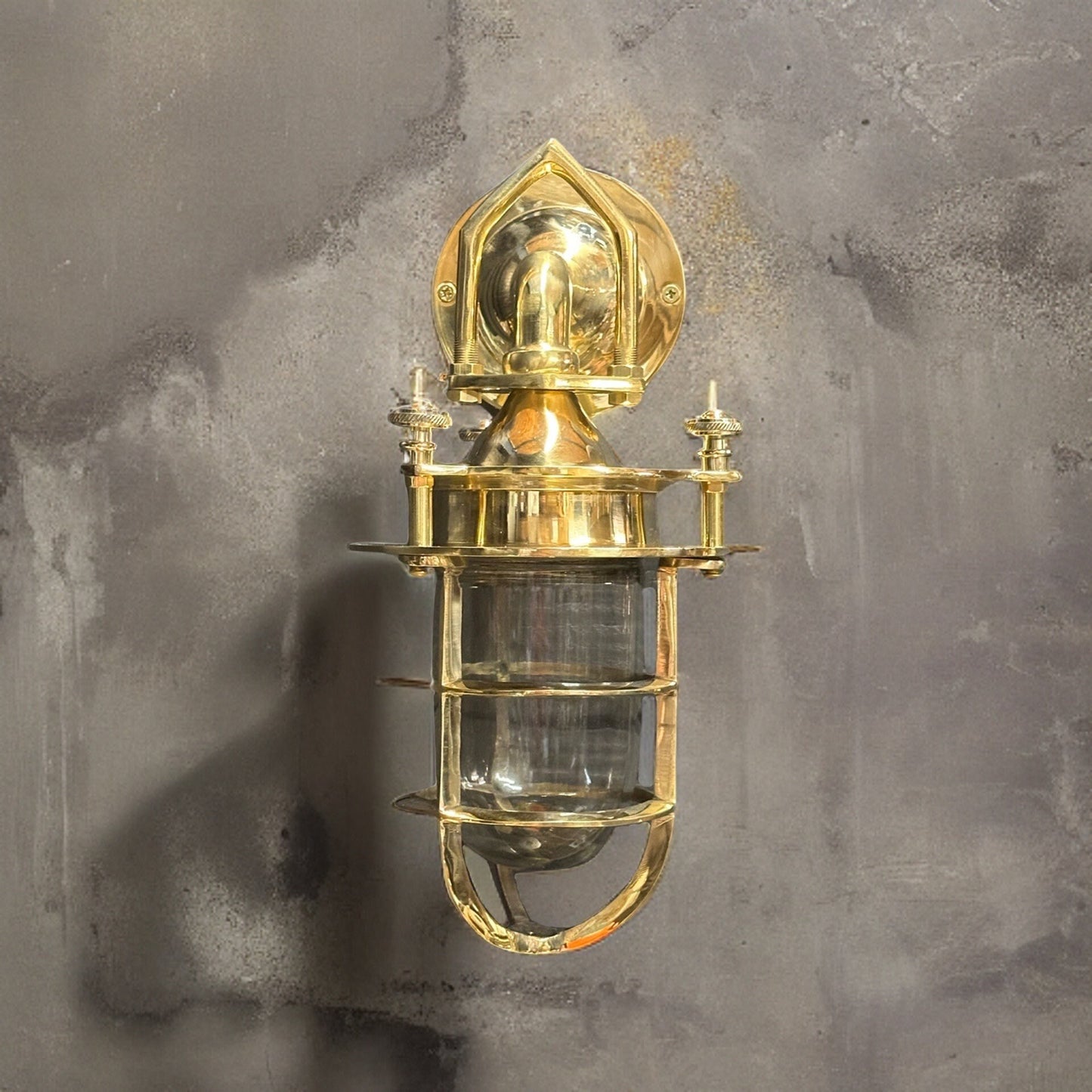 Kelling ~ Bulkhead Outdoor & Bathroom Sconce Wall Light Solid Brass | 11 Inch