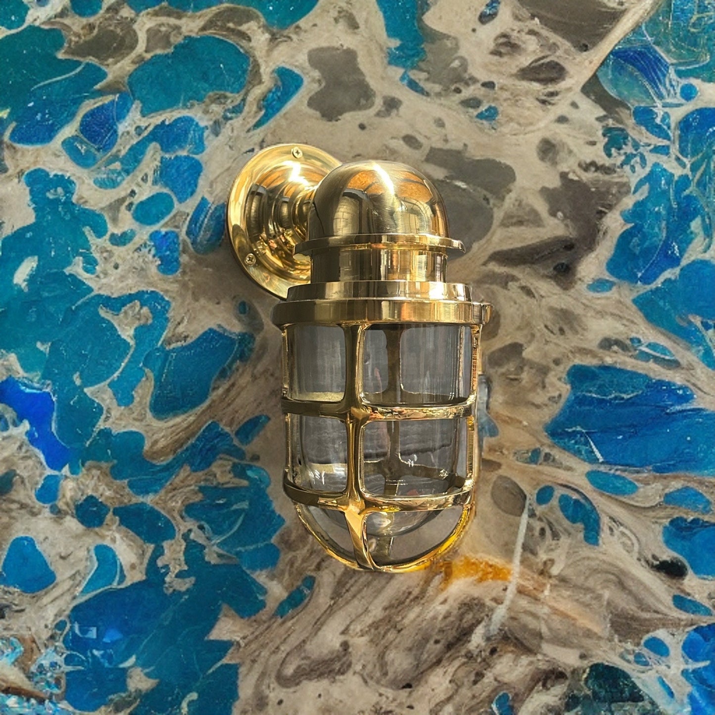 Keswick ~ Bulkhead Outdoor & Bathroom Sconce Wall Light Solid Brass | 7 Inch