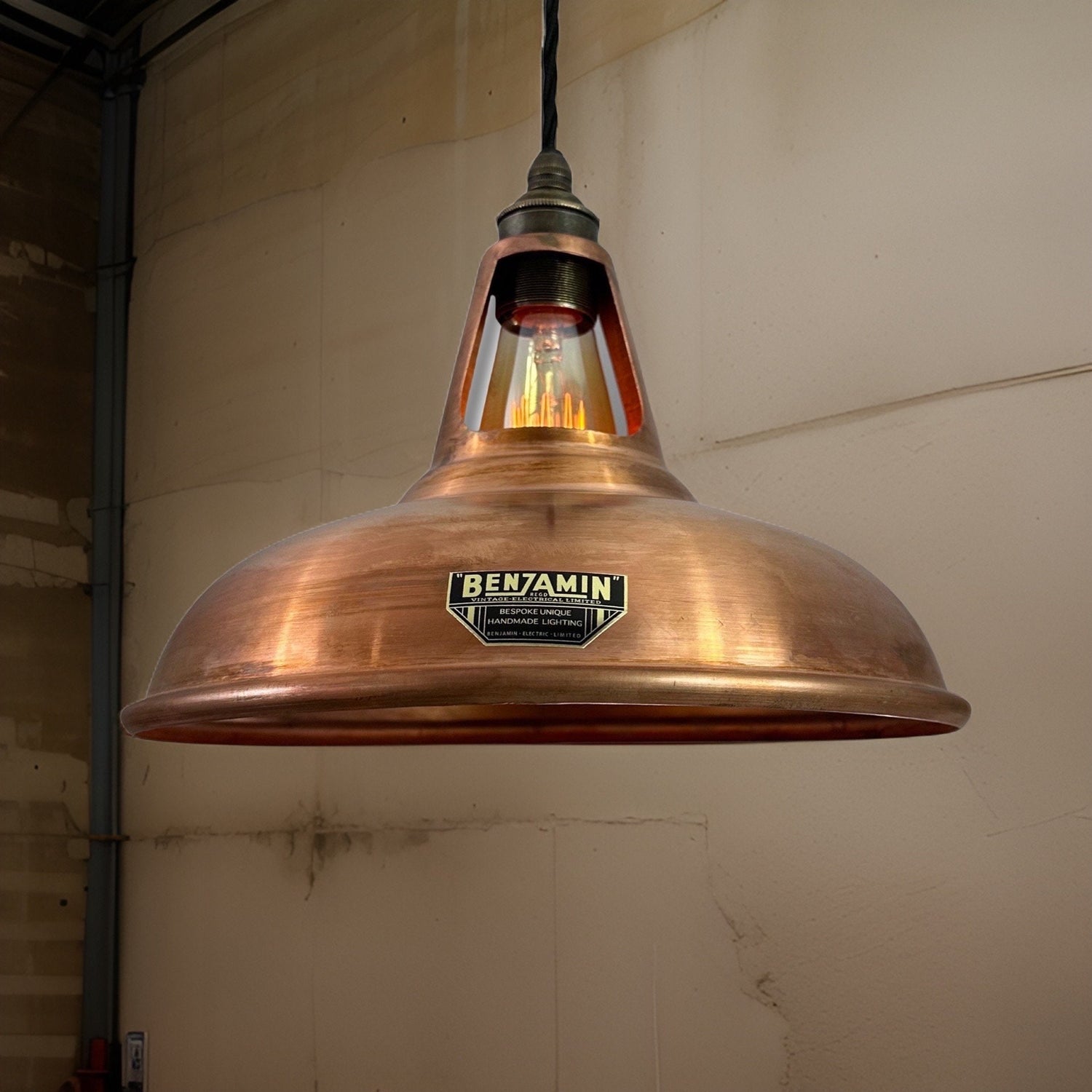 Cawston - Antique Copper Slotted Lampshade Pendant Ceiling Light - 11 Inch