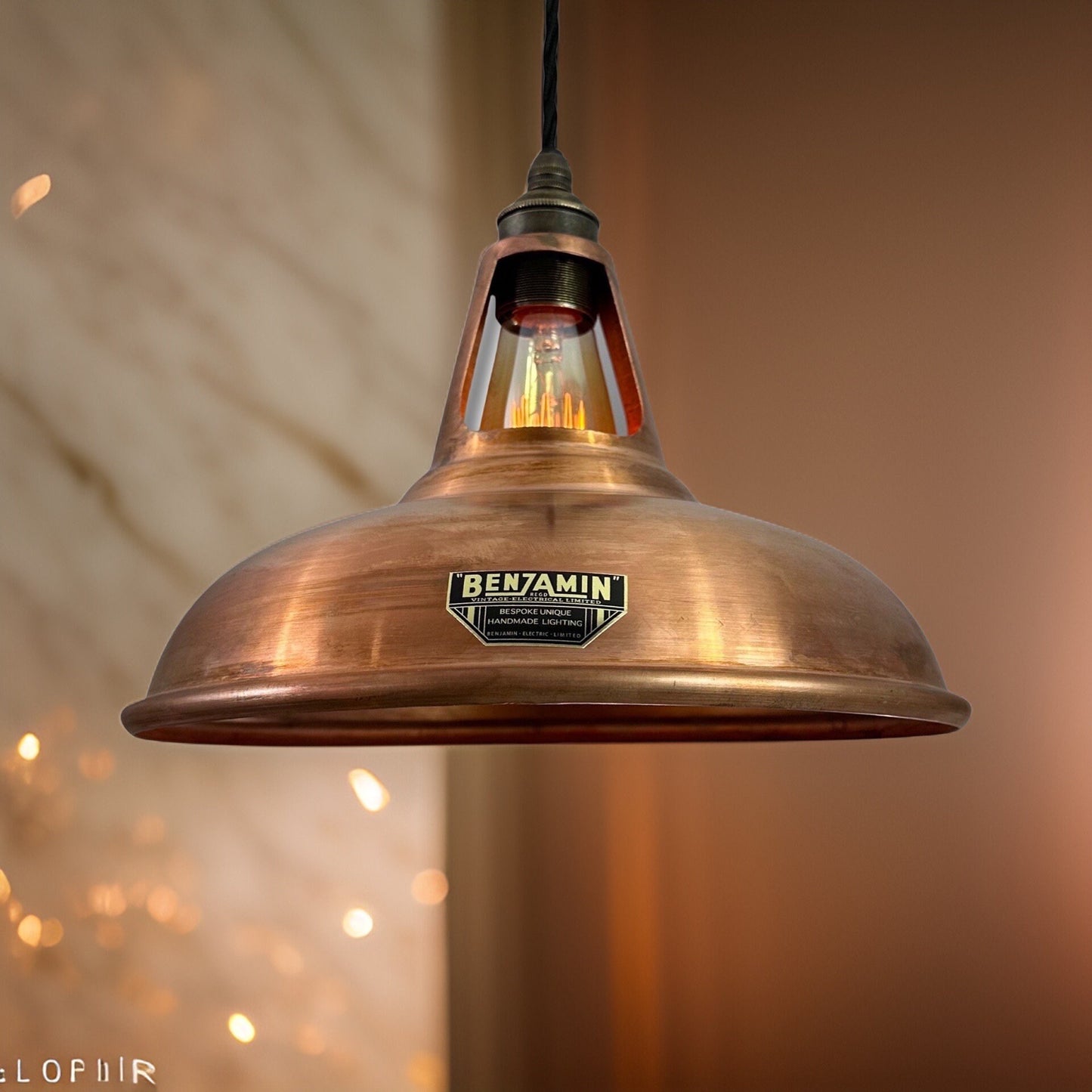Cawston - Antique Copper Slotted Lampshade Pendant Ceiling Light - 11 Inch