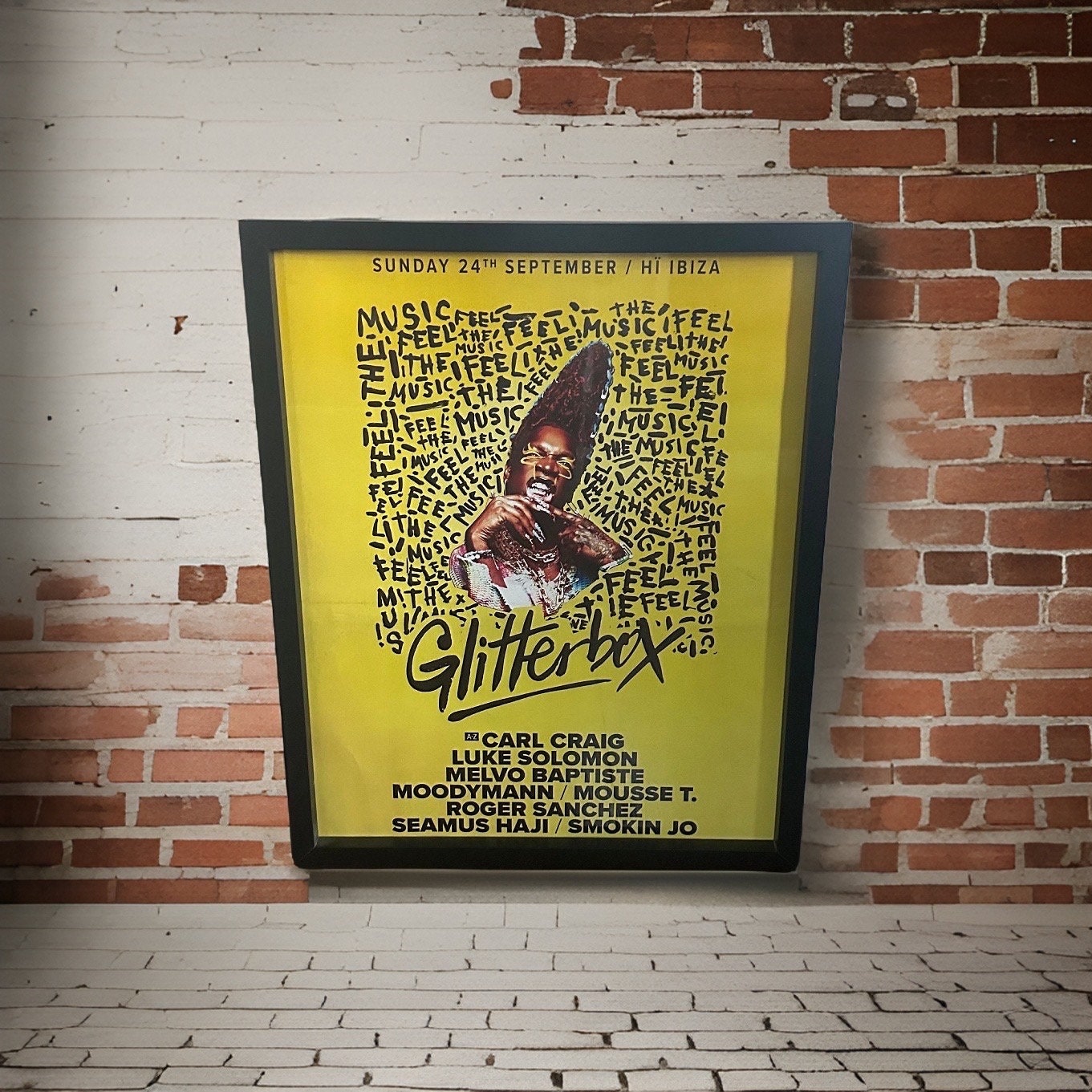 Glitterbox - Genuine Hi Ibiza Framed Dj Artwork | Luxury Black Frame