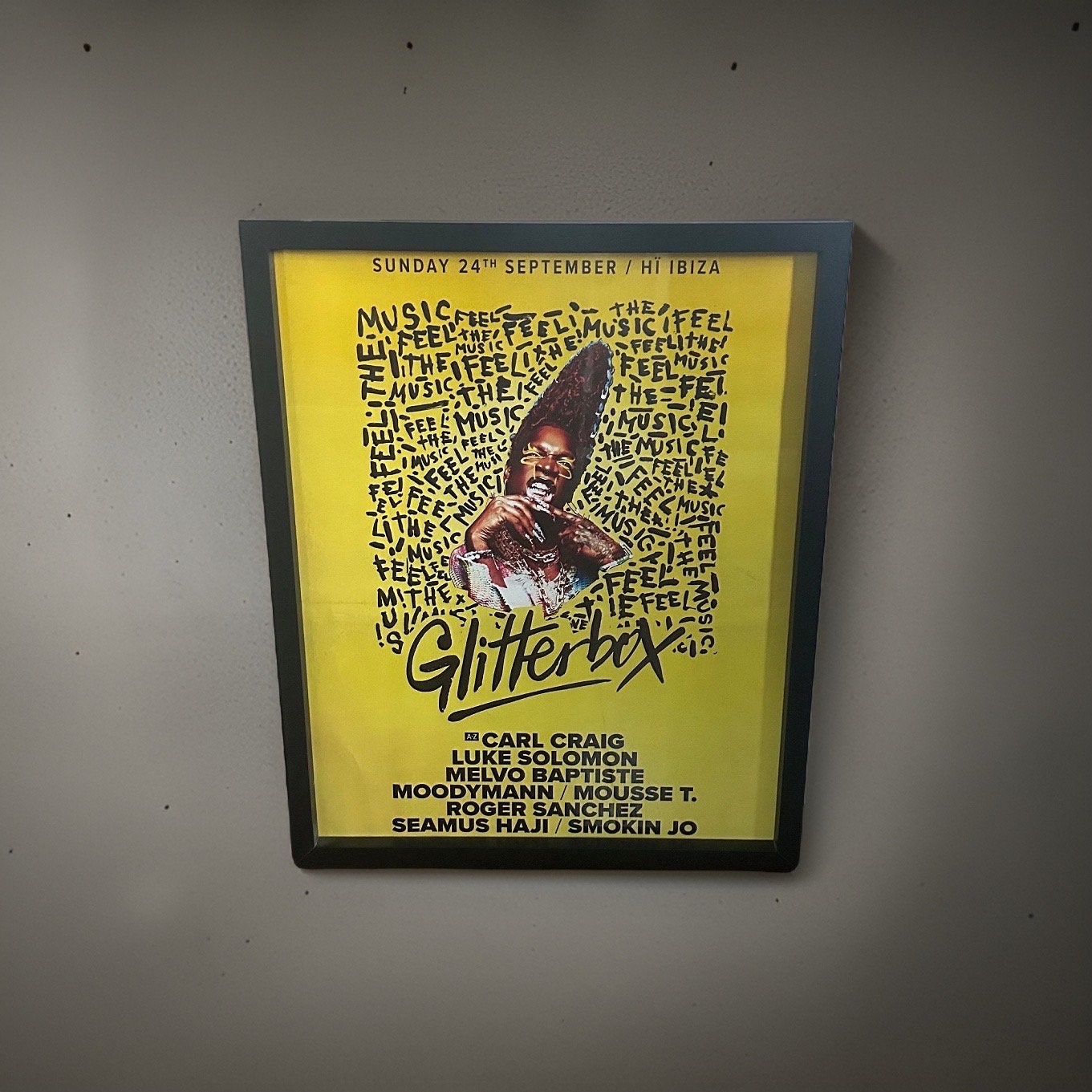Glitterbox - Genuine Hi Ibiza Framed Dj Artwork | Luxury Black Frame