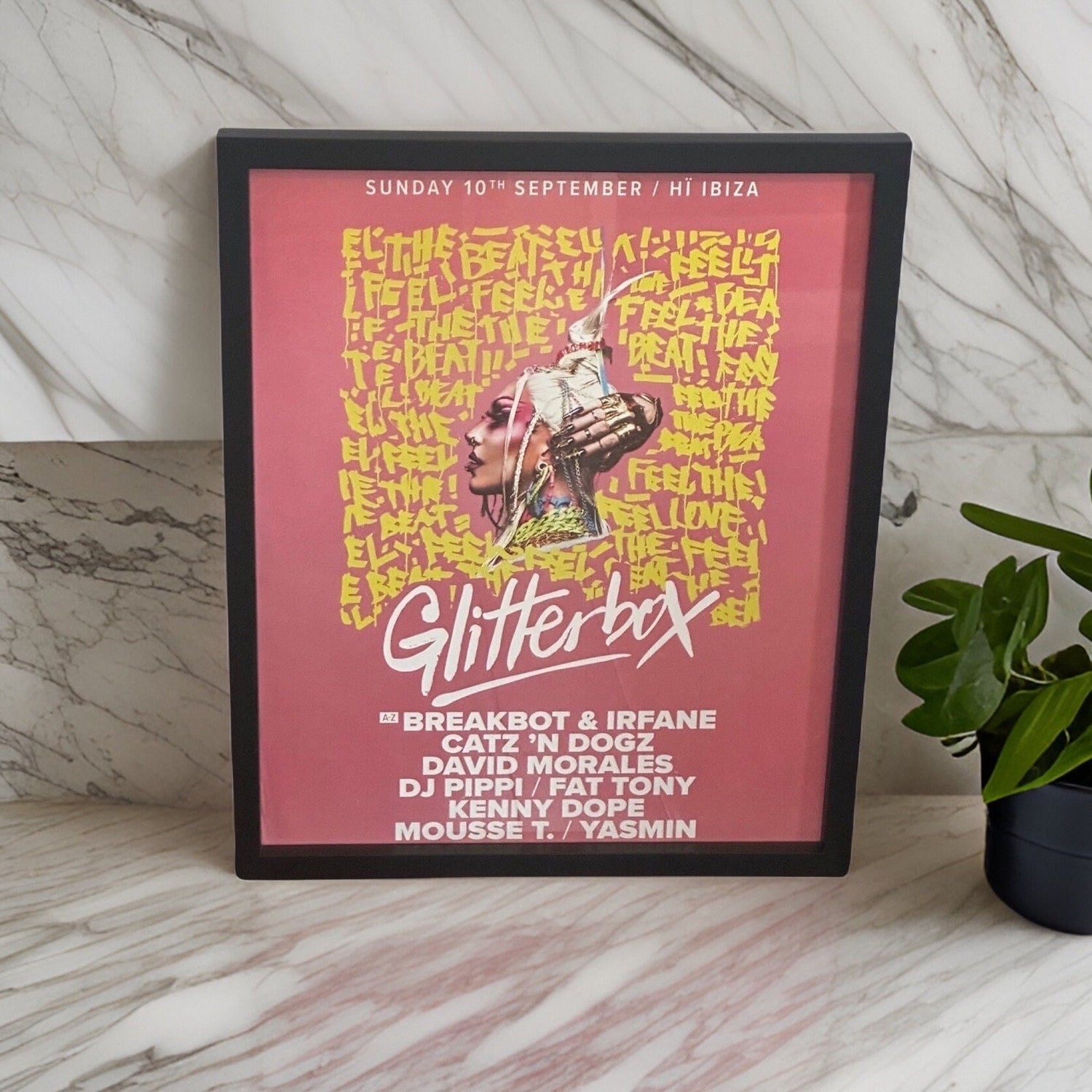 Glitterbox ~ Genuine Hi Ibiza Framed Dj Artwork | A3 Luxury Black Frame