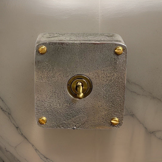Single Gang Solid Cast Metal Conduit Light Switch Industrial 2 Way - BS EN Approved Vintage Crabtree 1950’s Style