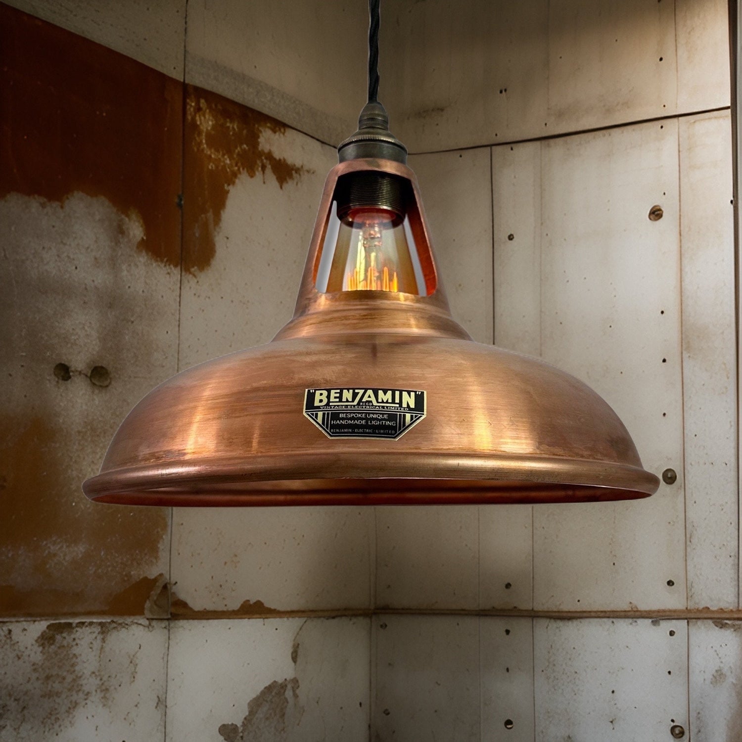 Cawston - Antique Copper Slotted Lampshade Pendant Ceiling Light - 11 Inch