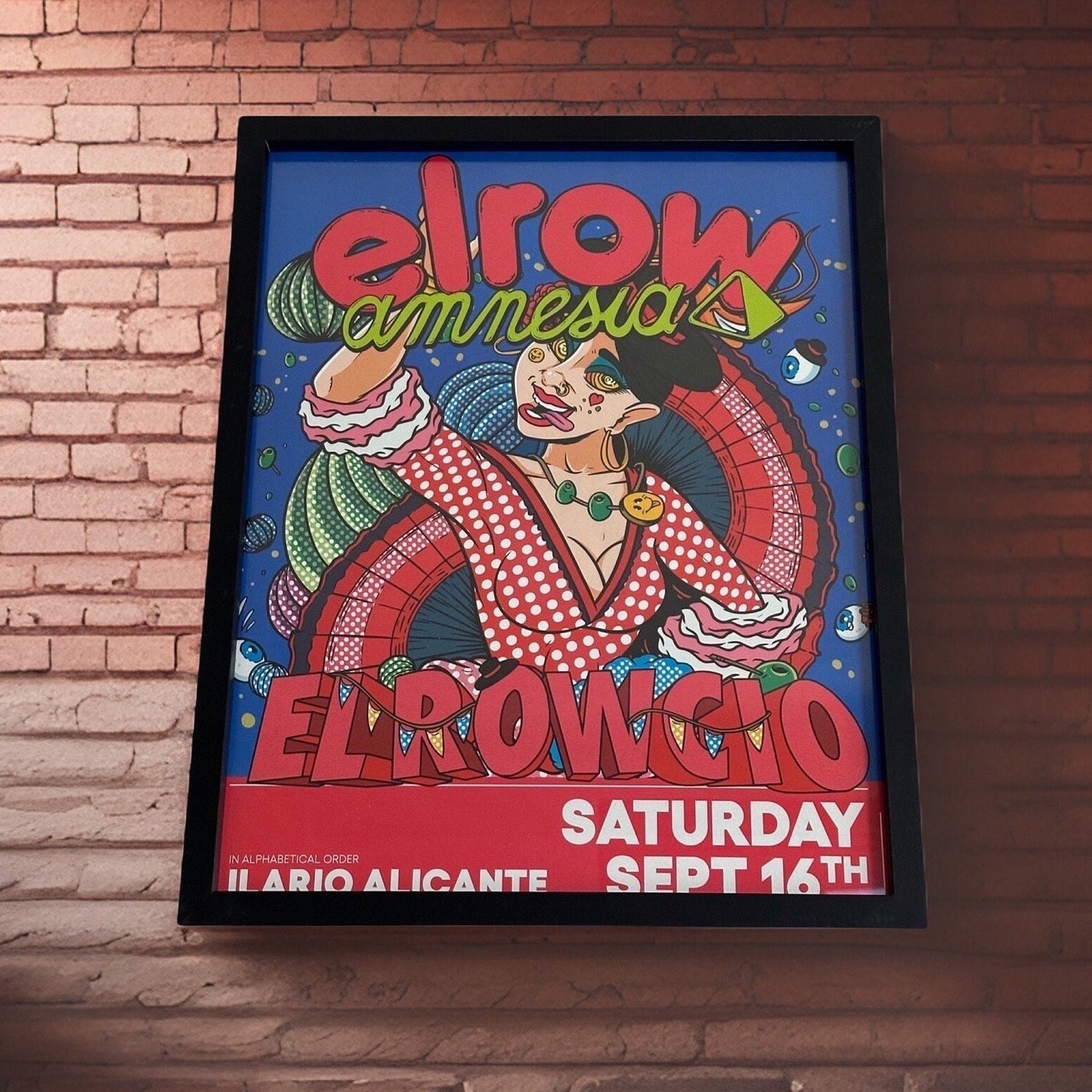 Elrow ~ Amnesia Ibiza Framed Dj Artwork | Luxury Black Frame