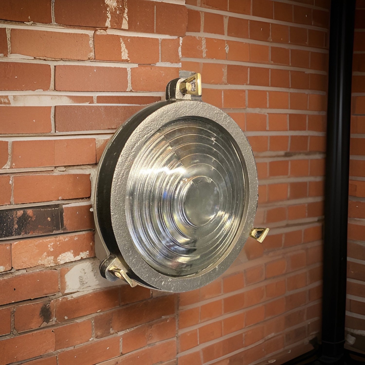 Wroxham ~ Solid Cast Pewter Round Bulkhead Industrial Wall Light House | Ceiling Bathroom | Outdoor Garden