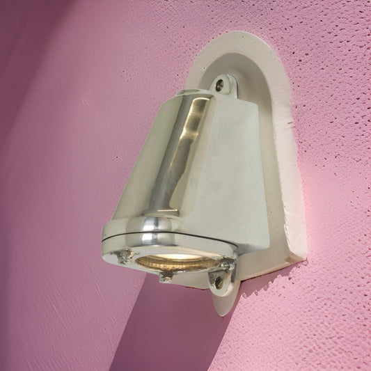 Holt ~ Polished Aluminium | Mast Down Light Industrial Ship Sconce Marine Bulkhead Hand Crafted Wall Nautical Passage Way Philips 3.8W LED
