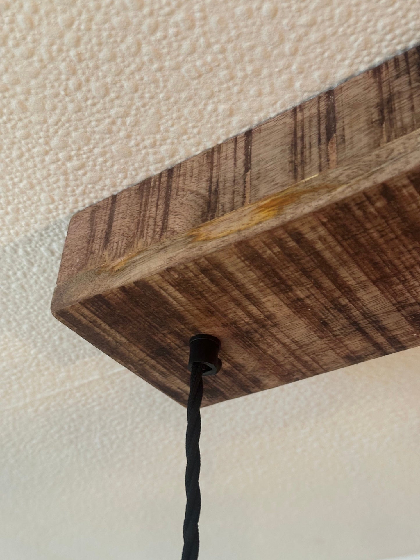 Filby ~ 3 x Summer Yellow Lampshade Pendant Set Wooden Track Light | Dining Room | Kitchen Table