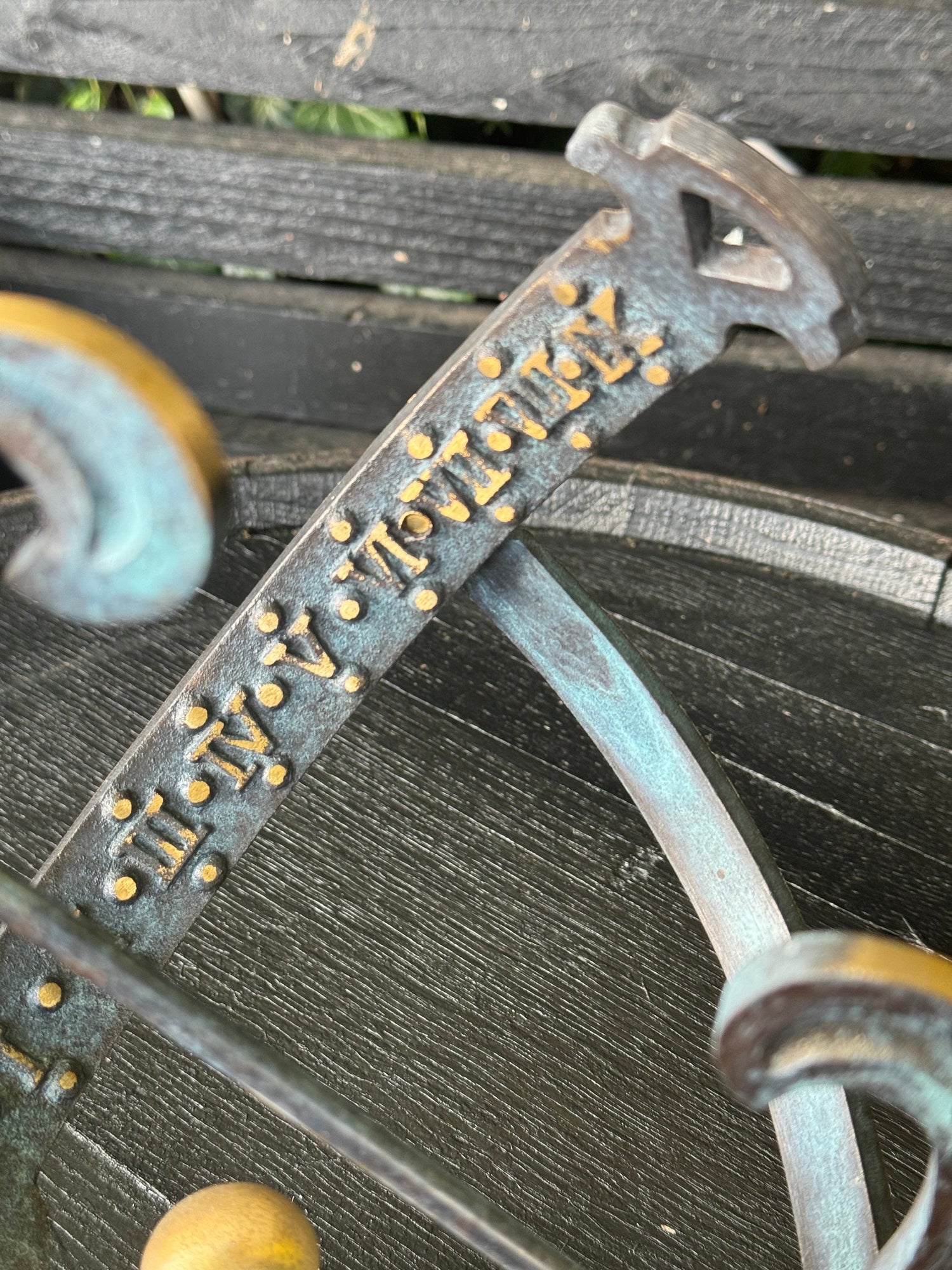 Armillary Small Sphere Sundial Solid Brass and Verdigris Patina Bronze Sculpture Sun Dial Watch Clock ~ Maxlume