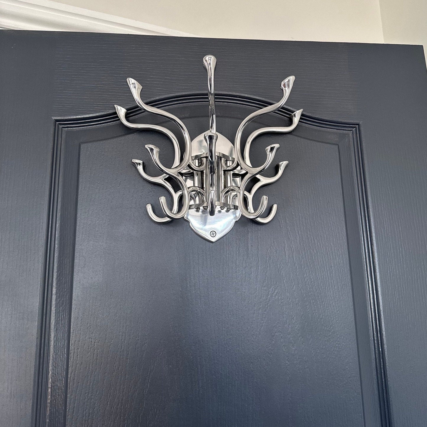 Metal Swivel Coat Rack | Polished Chrome | Rustic | Handmade | Vintage Style | Art Deco