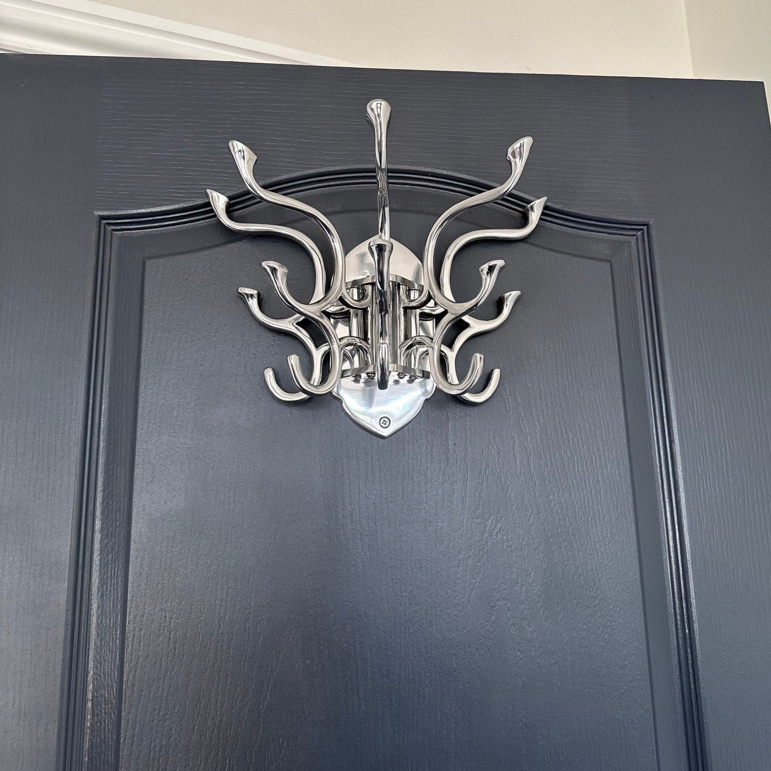 Metal Swivel Coat Rack | Polished Chrome | Rustic | Handmade | Vintage Style | Art Deco