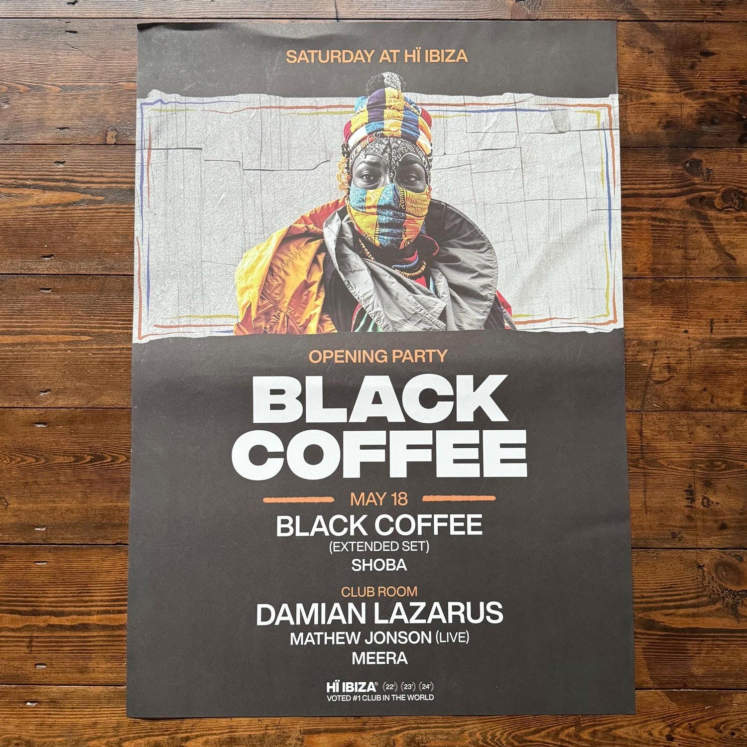 Black Coffee ~ Genuine Ibiza Framed Dj Artwork | Hi Ibiza | A3 Luxury Black Frame