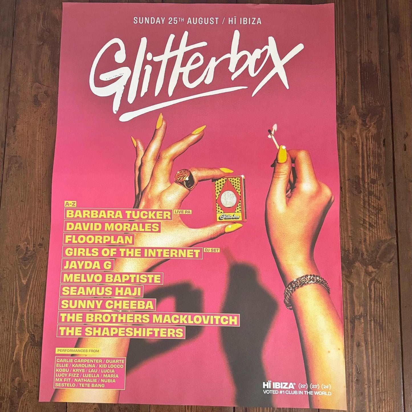 Glitterbox - Genuine Hi Ibiza Framed Dj Artwork | A3 Luxury Black Frame