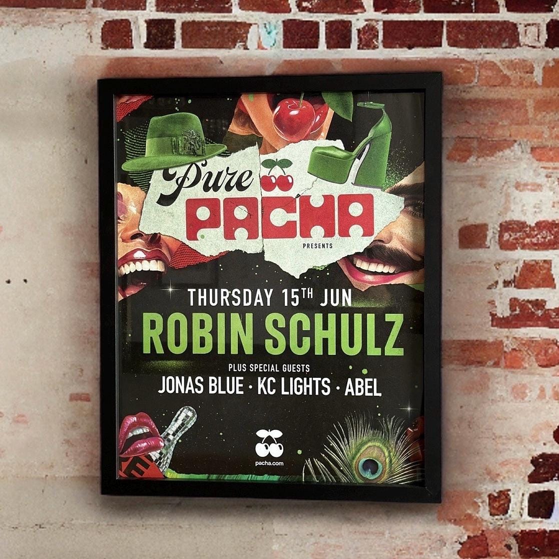Robin Schulz ~ Genuine Pacha Ibiza Framed Dj Artwork | A3 Luxury Black Frame
