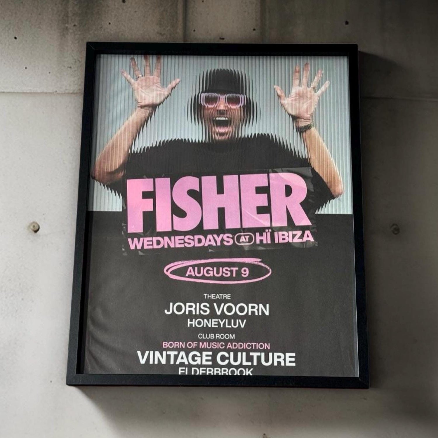 Fisher ~ Genuine Ibiza Framed Dj Artwork | Hi Ibiza | Luxury Black Frame