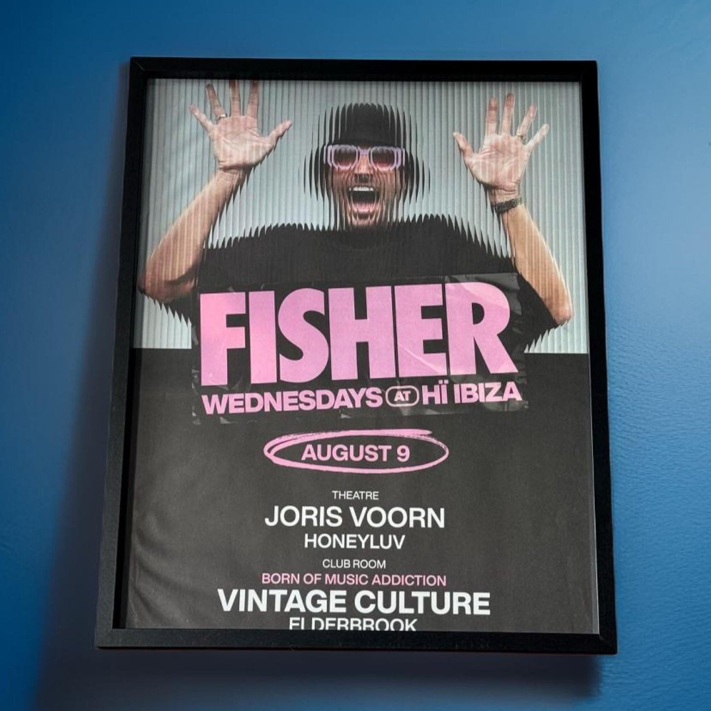 Fisher ~ Genuine Ibiza Framed Dj Artwork | Hi Ibiza | Luxury Black Frame