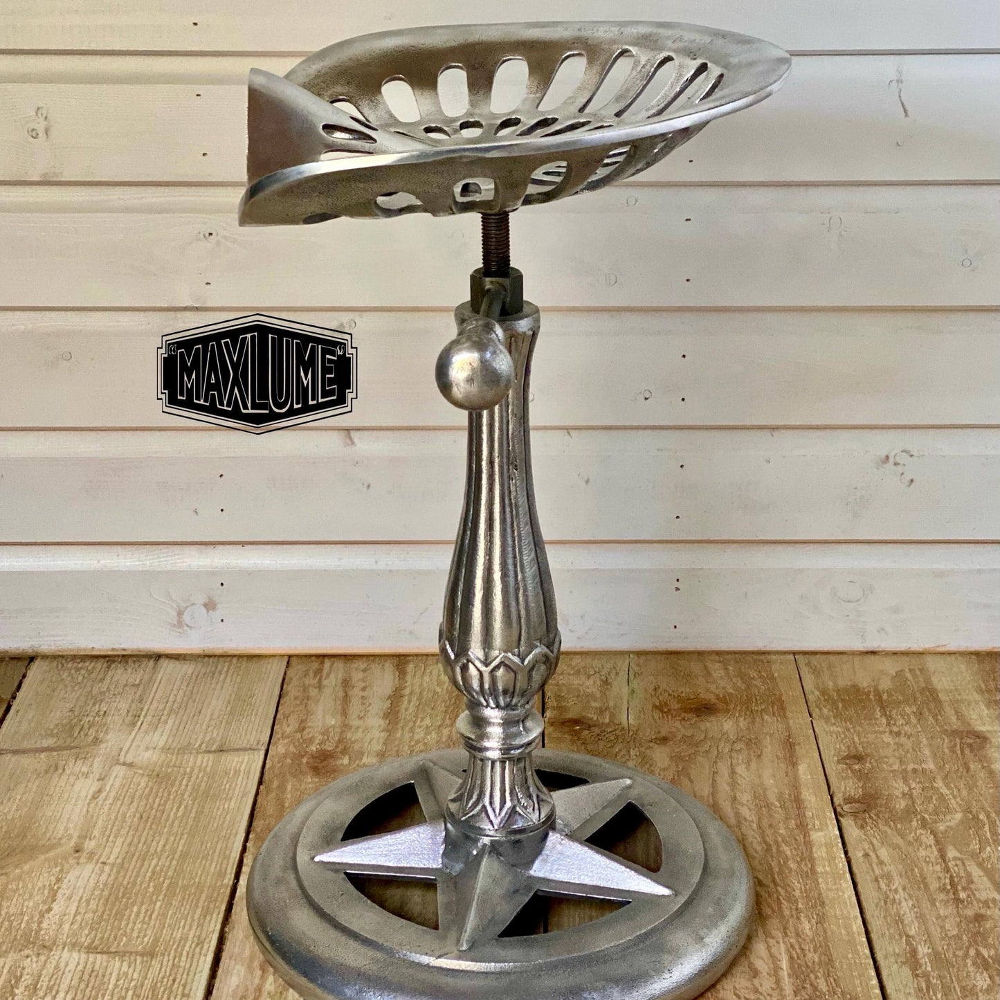 Tractor Seat Industrial Solid Bar Stool | Vintage Style | Solid Cast Metal | Floor Standing