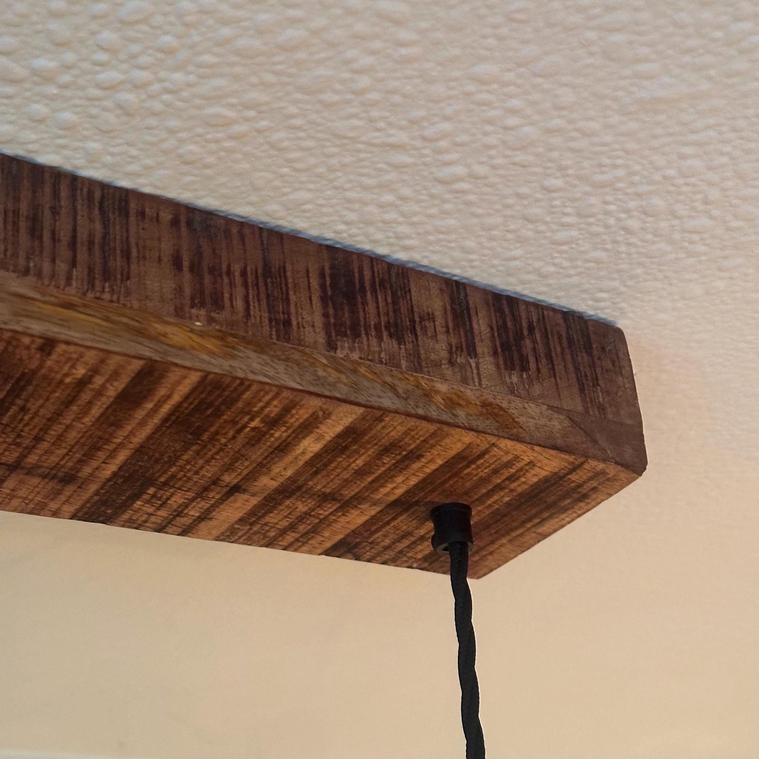 Filby - 3 x Royal Blue Lampshade Pendant Set Wooden Track Light | Dining Room | Kitchen Table