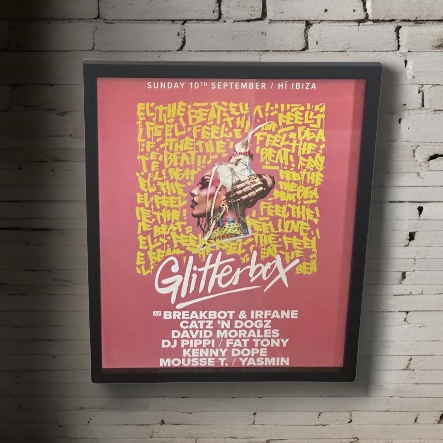 Glitterbox ~ Genuine Hi Ibiza Framed Dj Artwork | A3 Luxury Black Frame