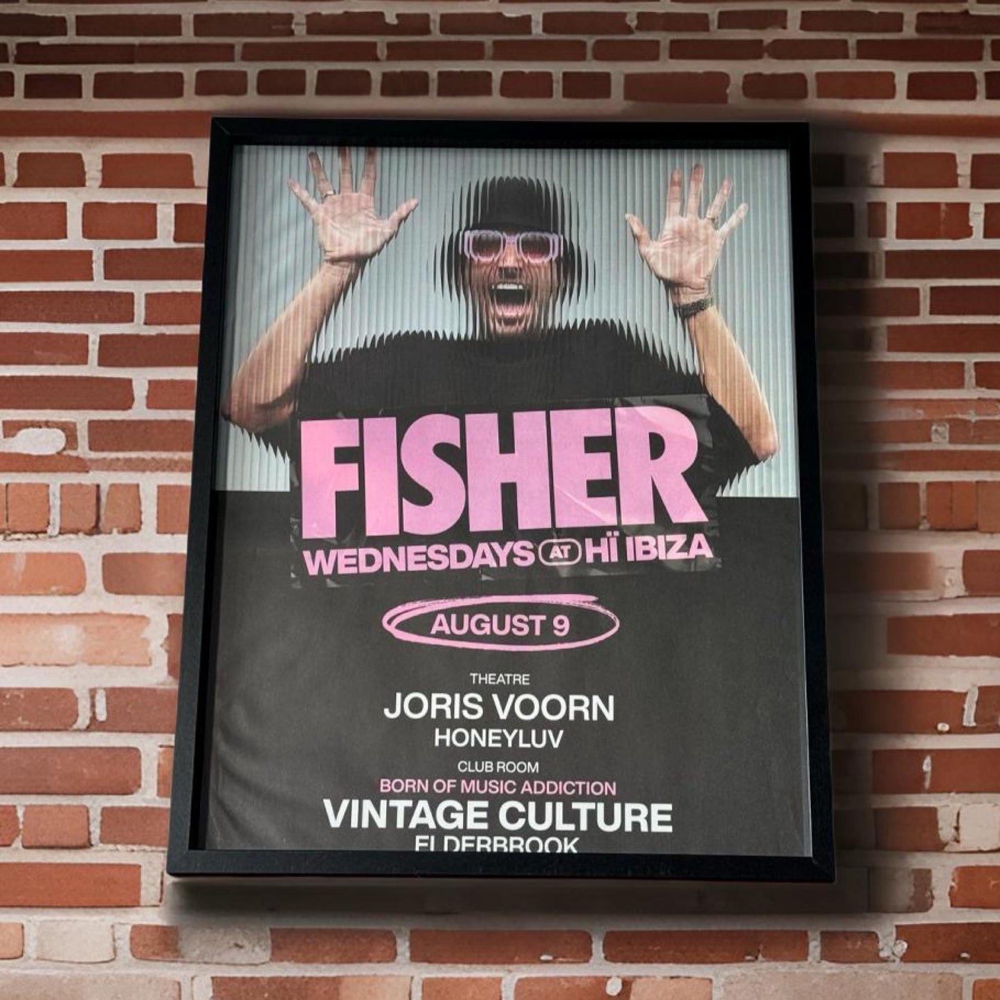 Fisher ~ Genuine Ibiza Framed Dj Artwork | Hi Ibiza | Luxury Black Frame