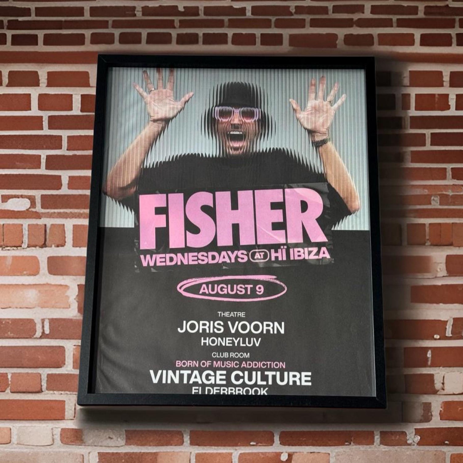 Fisher ~ Genuine Ibiza Framed Dj Artwork | Hi Ibiza | Luxury Black Frame