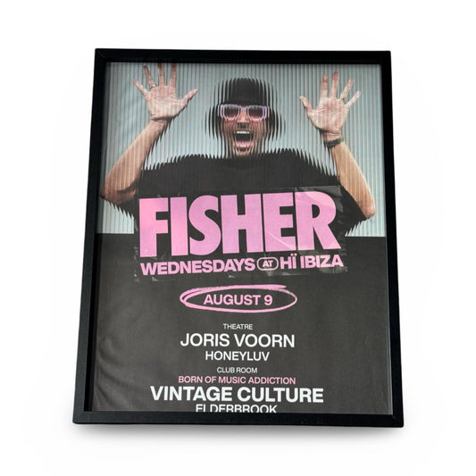 Fisher ~ Genuine Ibiza Framed Dj Artwork | Hi Ibiza | Luxury Black Frame