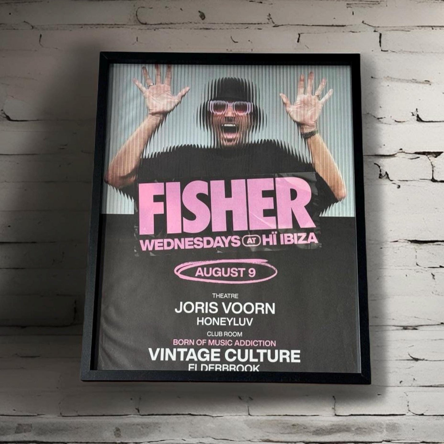 Fisher ~ Genuine Ibiza Framed Dj Artwork | Hi Ibiza | Luxury Black Frame
