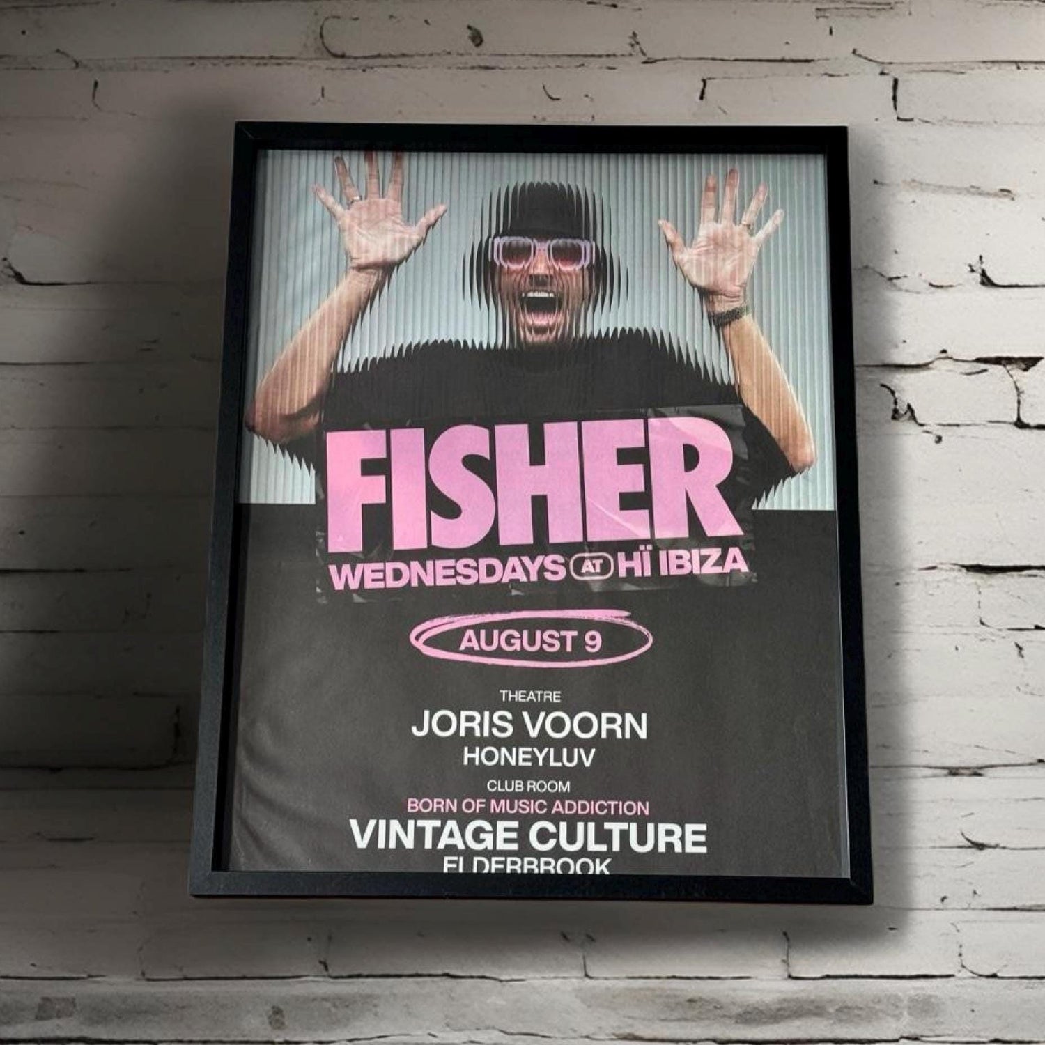 Fisher ~ Genuine Ibiza Framed Dj Artwork | Hi Ibiza | Luxury Black Frame