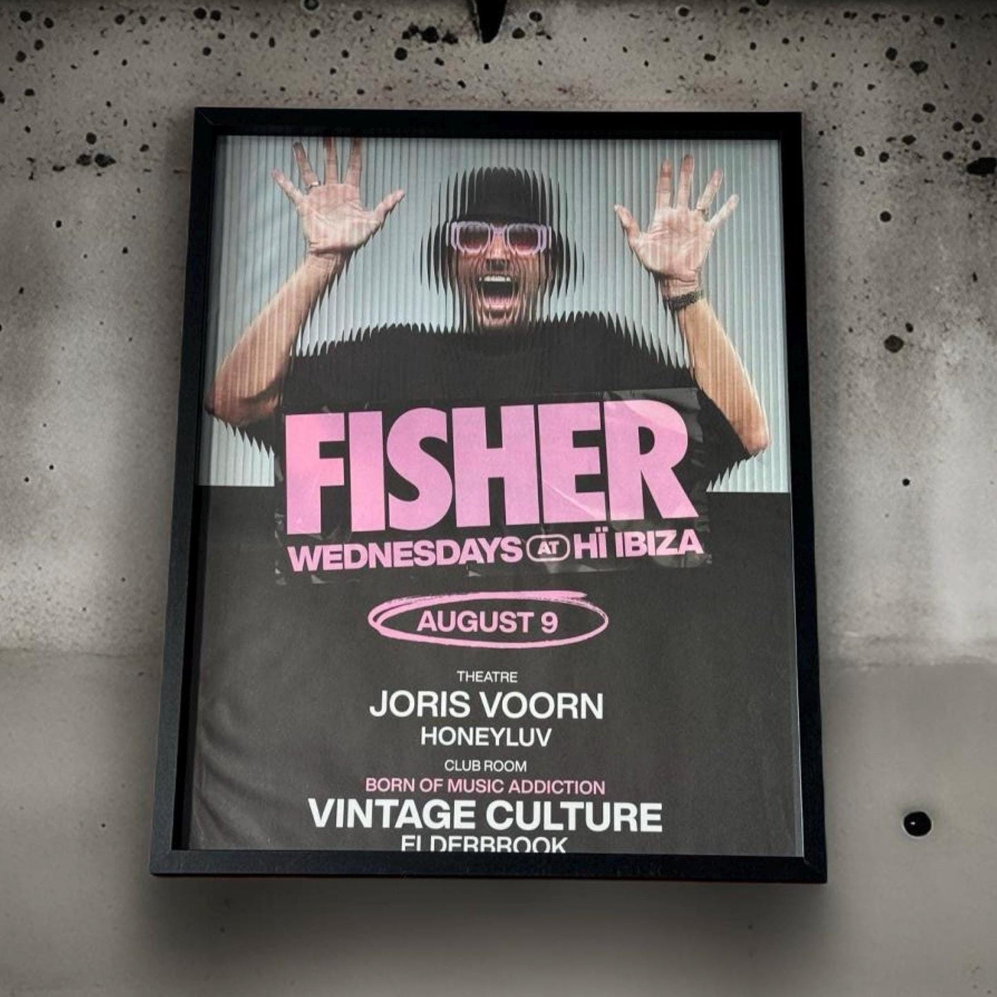 Fisher ~ Genuine Ibiza Framed Dj Artwork | Hi Ibiza | Luxury Black Frame