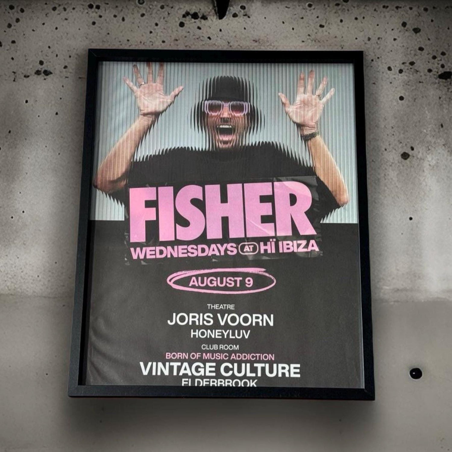 Fisher ~ Genuine Ibiza Framed Dj Artwork | Hi Ibiza | Luxury Black Frame
