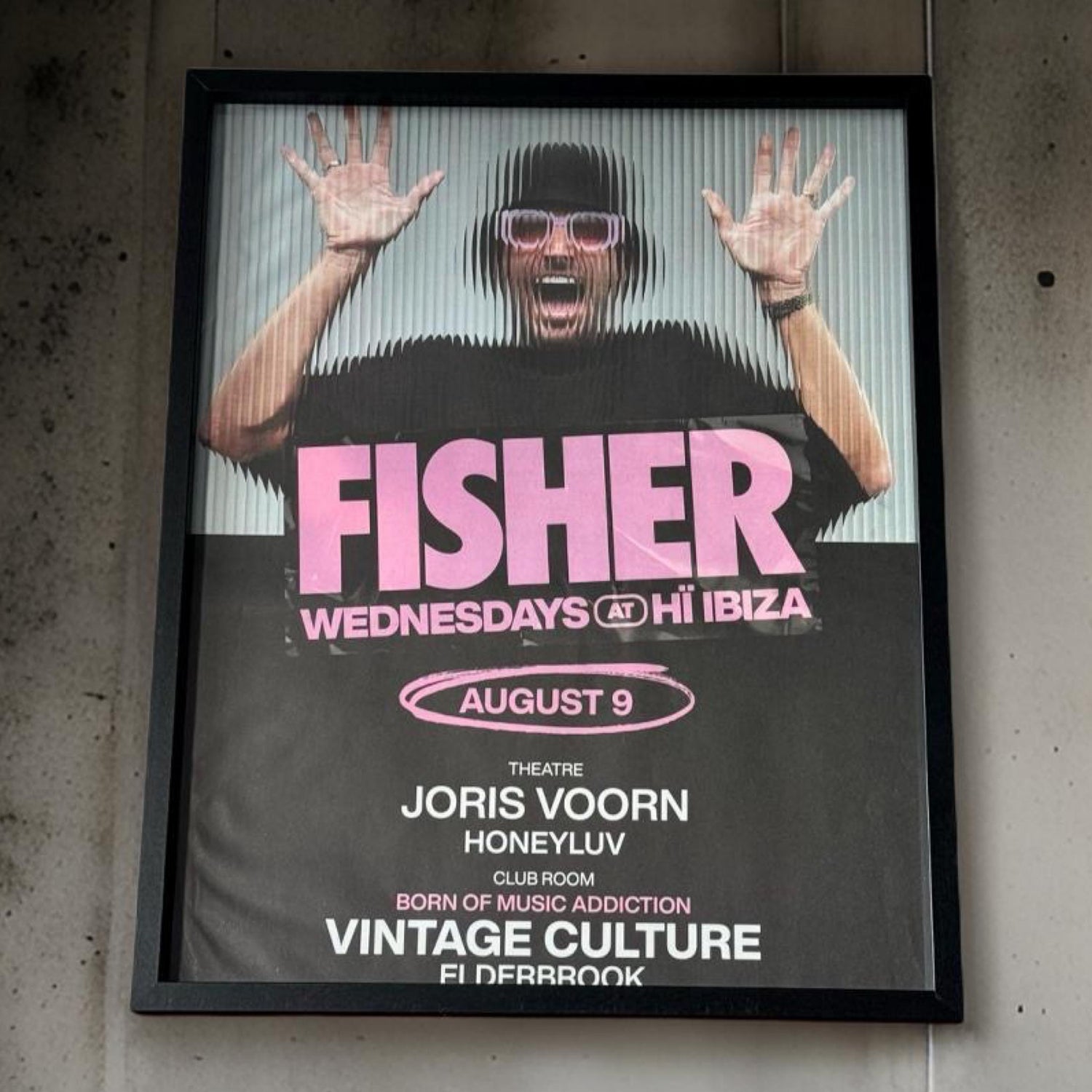 Fisher ~ Genuine Ibiza Framed Dj Artwork | Hi Ibiza | Luxury Black Frame