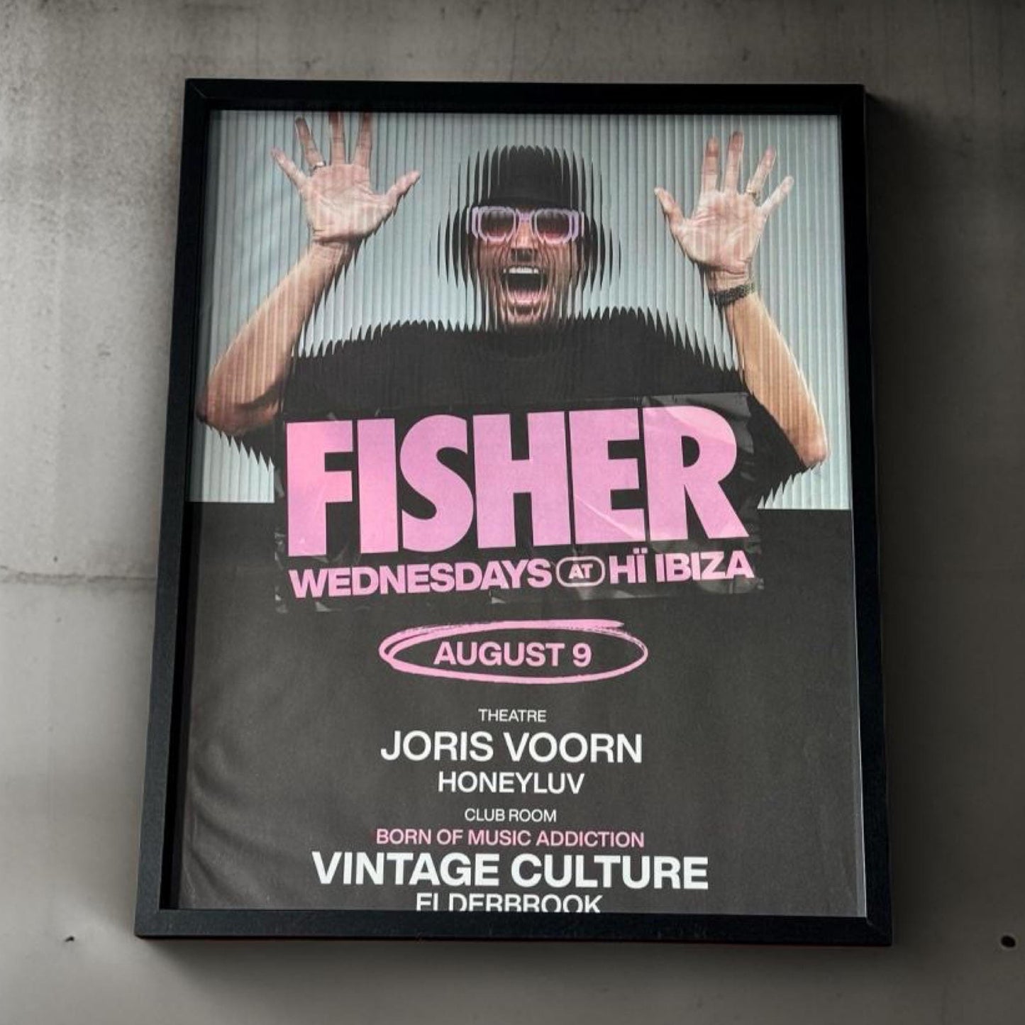 Fisher ~ Genuine Ibiza Framed Dj Artwork | Hi Ibiza | Luxury Black Frame