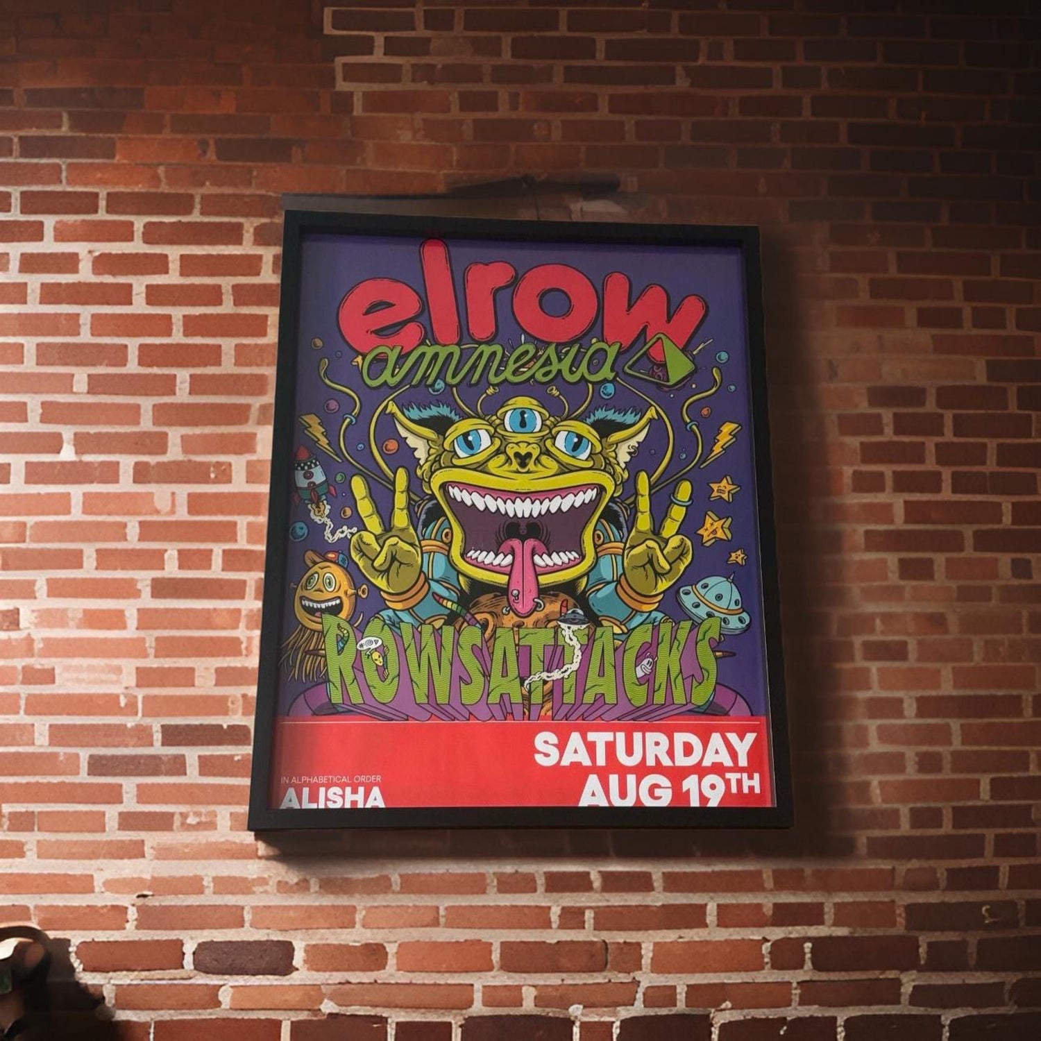 Elrow ~ Amnesia Ibiza Framed Dj Artwork | A3 Luxury Black Frame