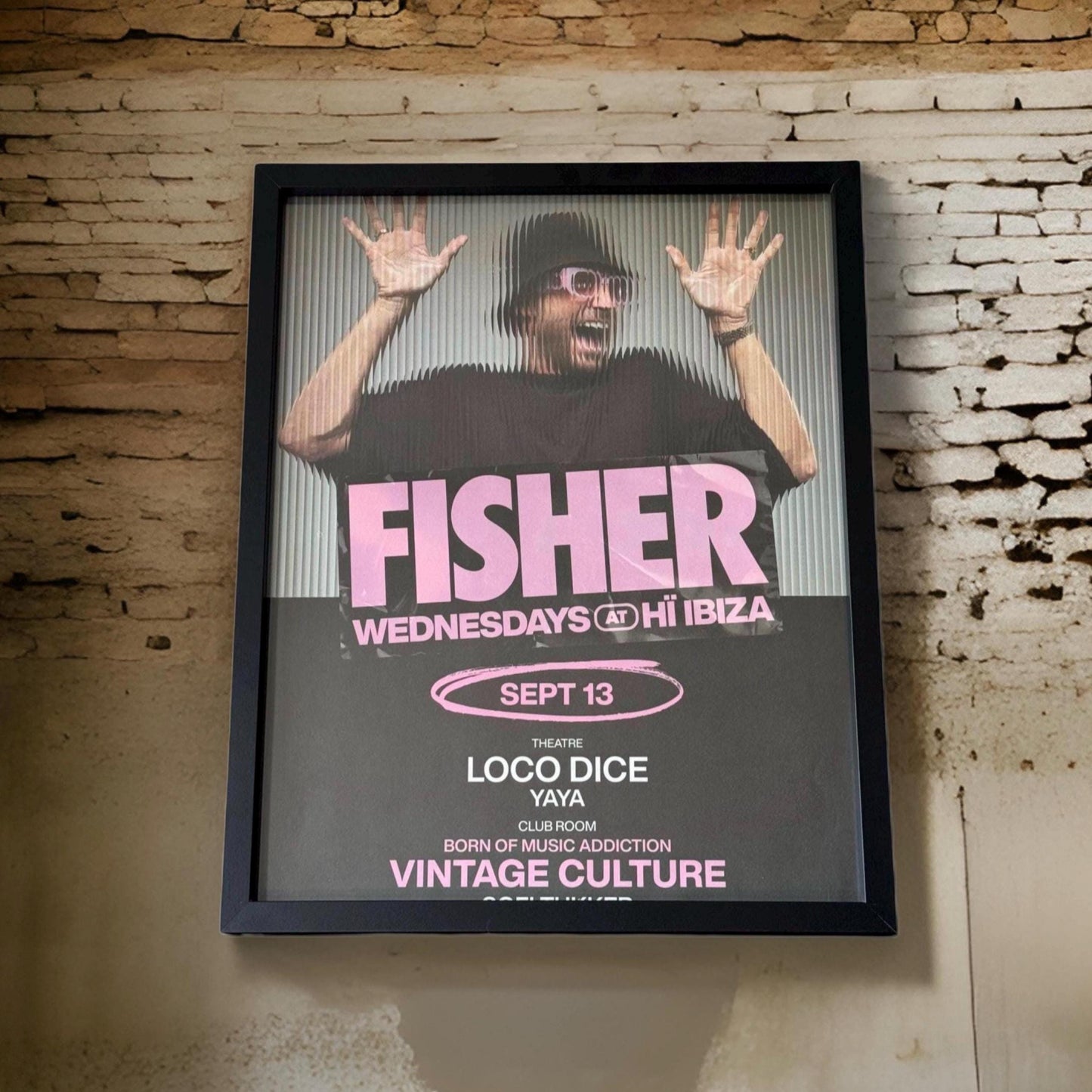 Fisher ~ Genuine Ibiza Framed Dj Artwork | Hi Ibiza | Luxury Black Frame