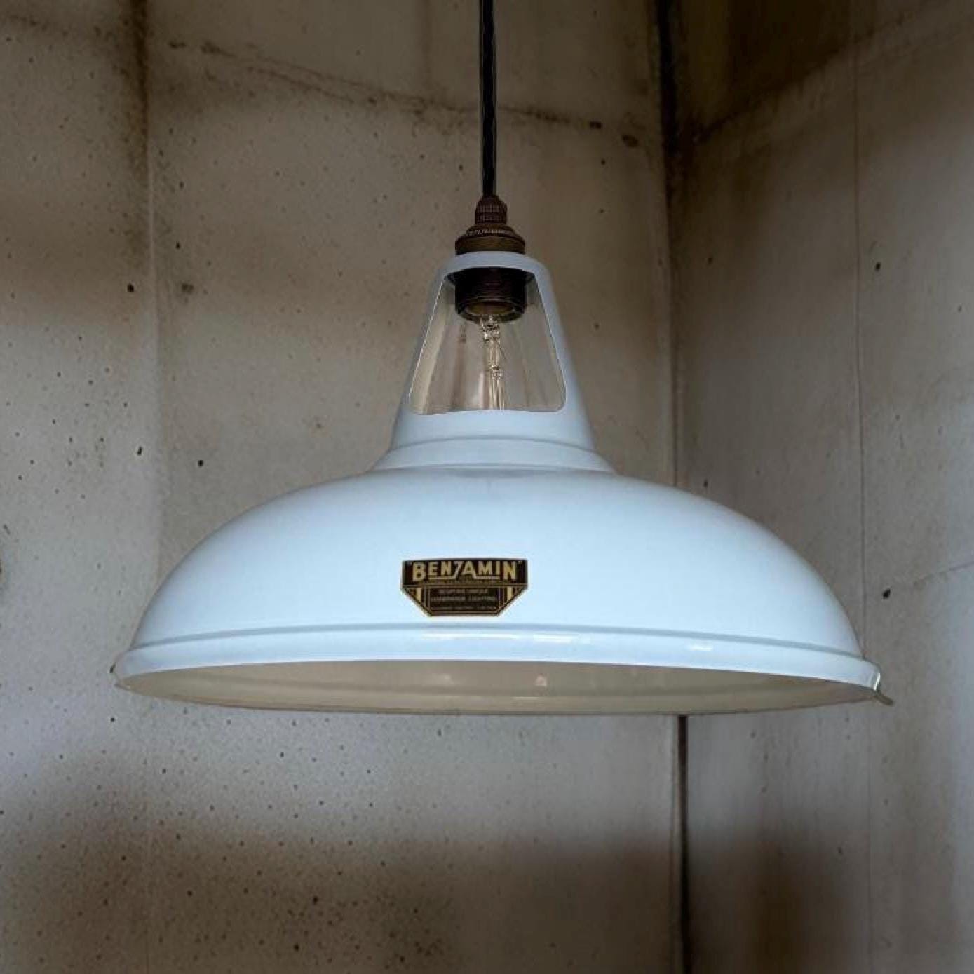 Cawston XL - Light Sky Blue Slotted Lampshade Pendant Set Light *Worn* - 14 Inch