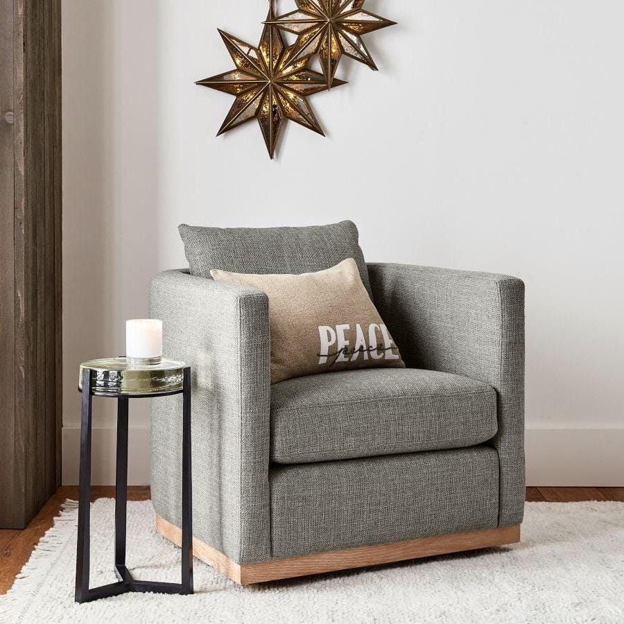 Solid Glass Round Accent Side Coffee Table Retro