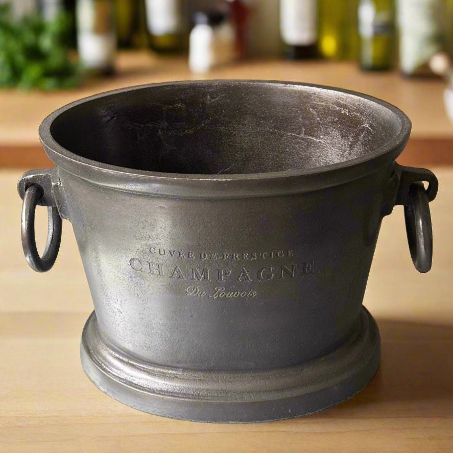 Black Copper ~ Great Gatsby ~ Solid Cast Engraved Champagne Ice Bucket | Wine Cooler