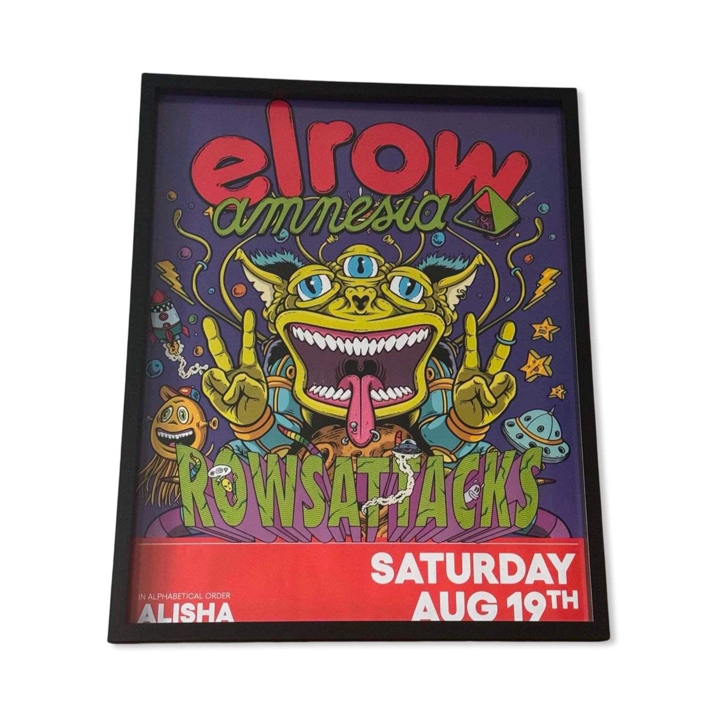 Elrow ~ Amnesia Ibiza Framed Dj Artwork | A3 Luxury Black Frame