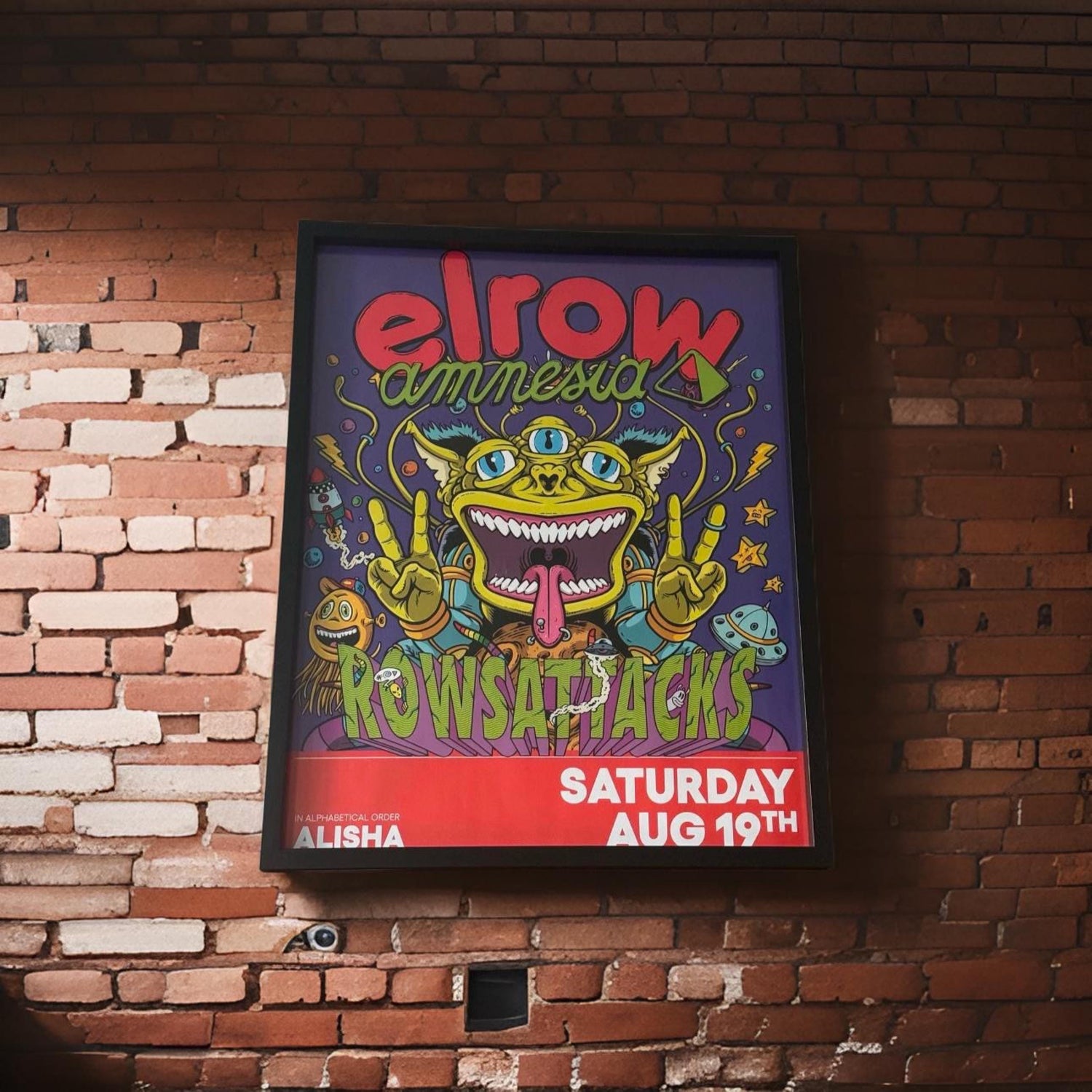 Elrow ~ Amnesia Ibiza Framed Dj Artwork | A3 Luxury Black Frame
