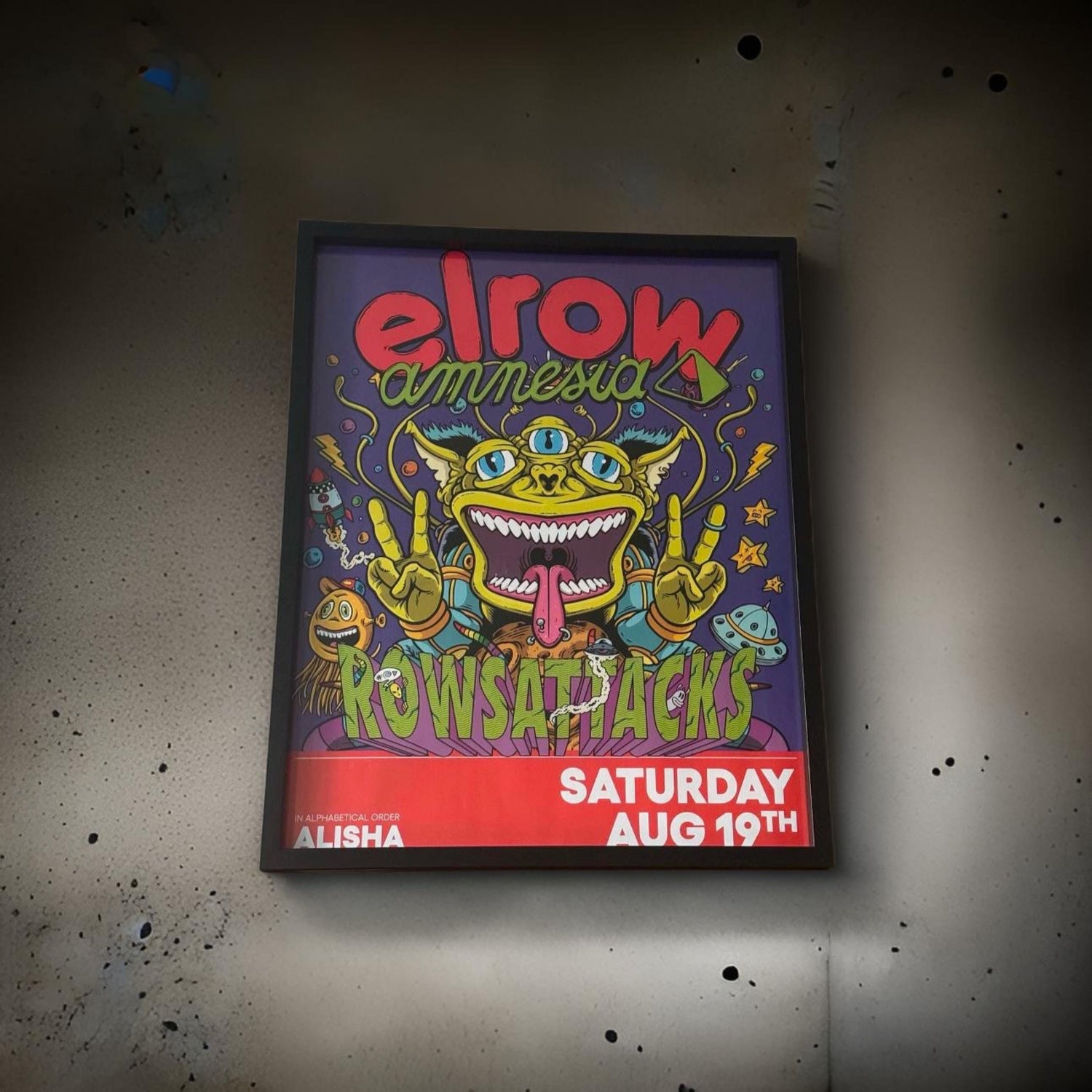 Elrow ~ Amnesia Ibiza Framed Dj Artwork | A3 Luxury Black Frame
